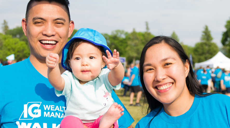 A family at the IG Wealth Management Walk for Alzheimer's