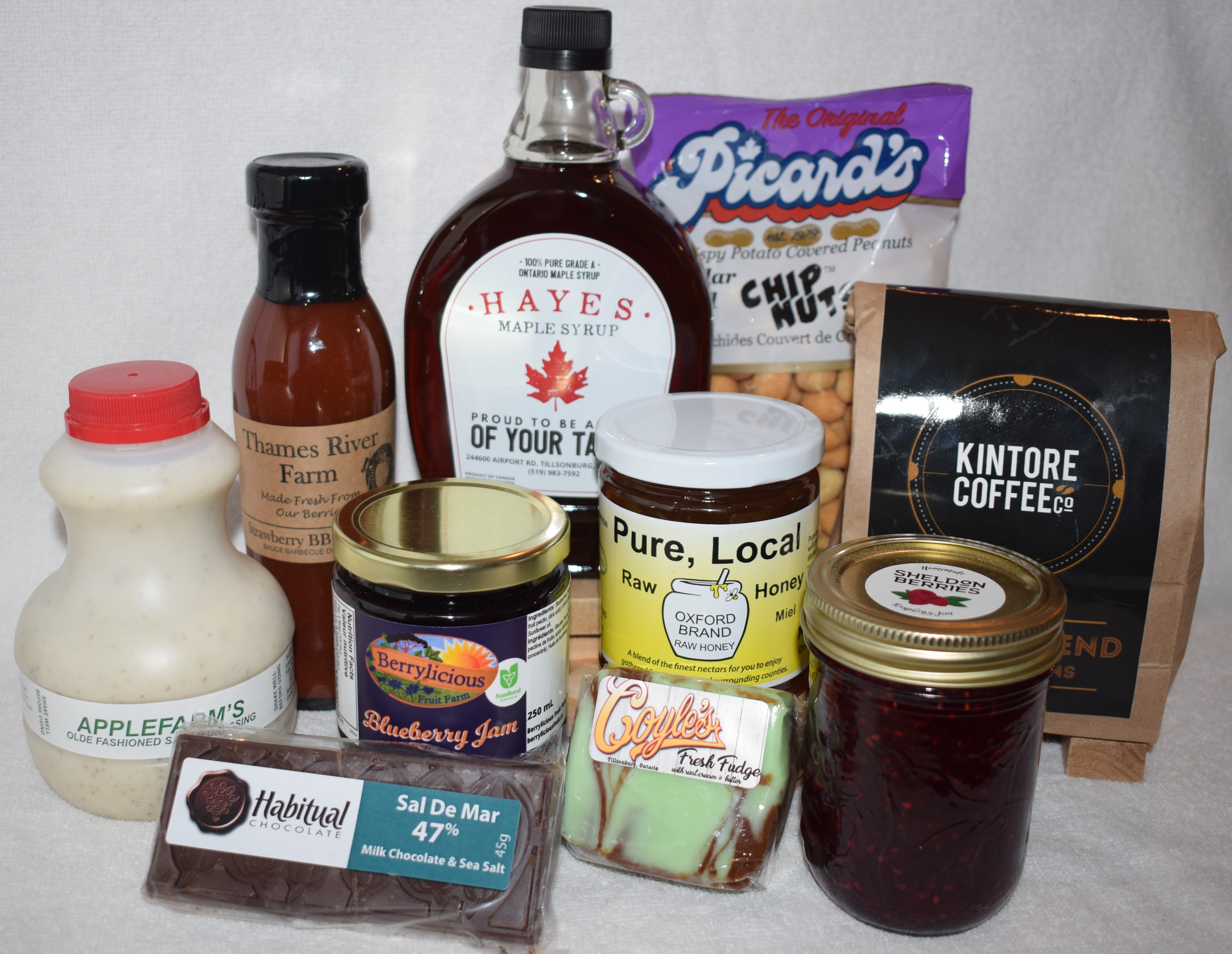 An image of syrup, chocolate, jam, etc.