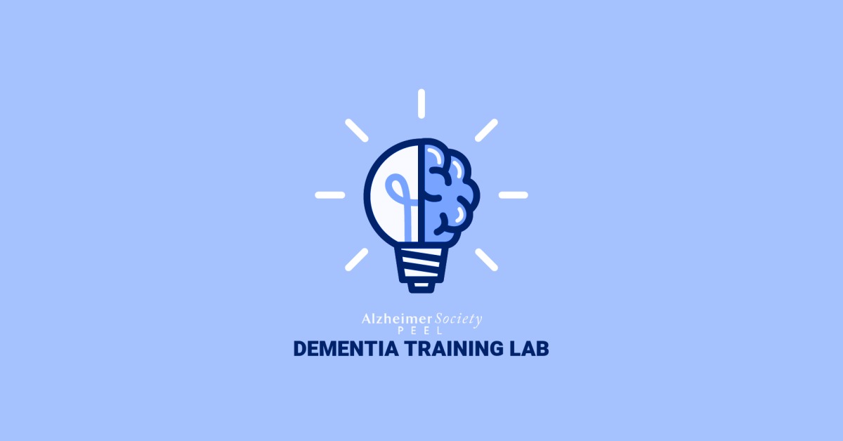 The Dementia Training Lab logo: a blue lightbulb intersected with a blue brain.