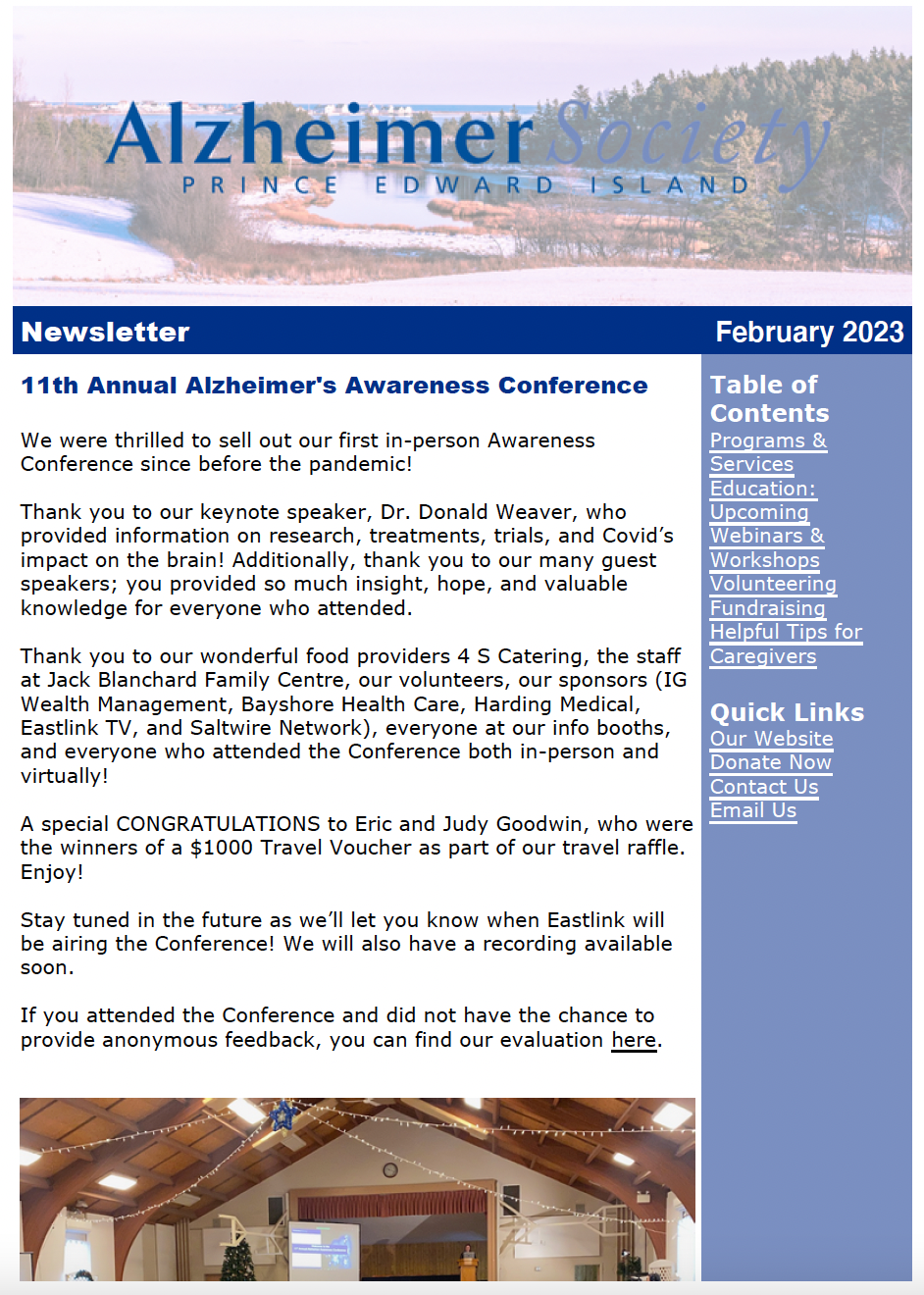 Front page of ASPEI February Newsletter