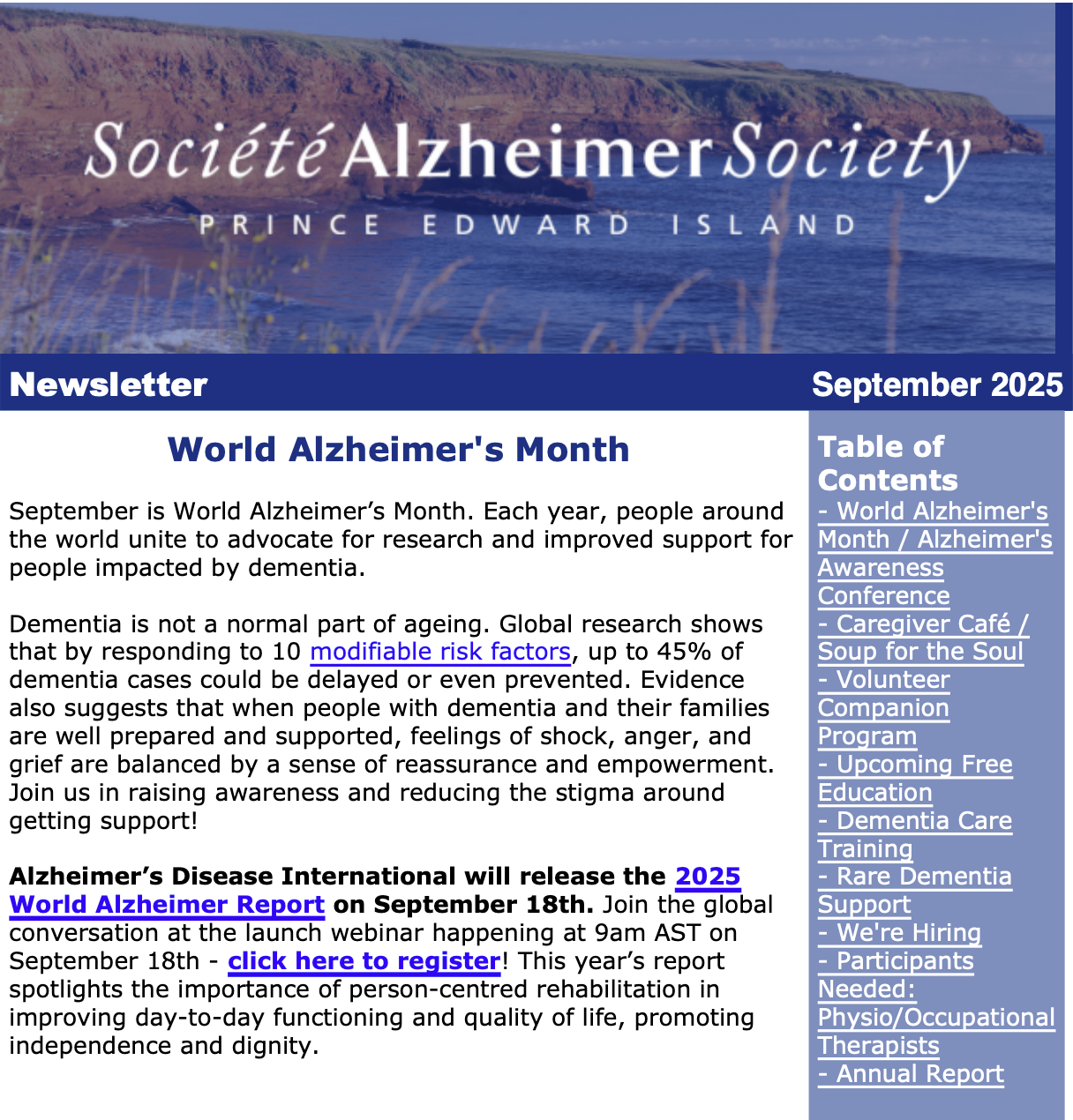 Newsletter cover photo