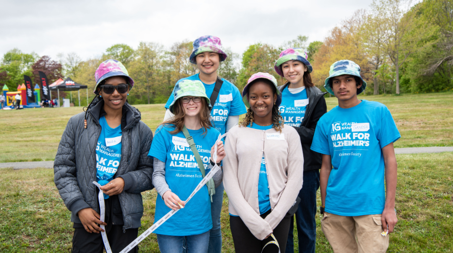 Group of volunteers at the IG Wealth Management Walk for Alzheimer's
