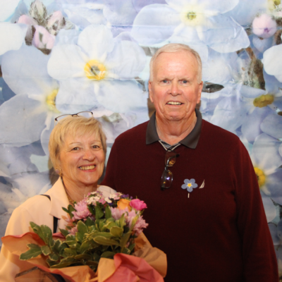 Brian MacPherson congratulates wife, Lynn Loftus, recipient of the Dementia Friends Leadership Award at the Alzheimer Society of PEI’s recent Dementia Friends Leadership Luncheon.