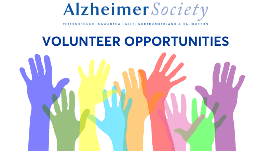 Volunteer Opportunities. Colourful hands reaching up.