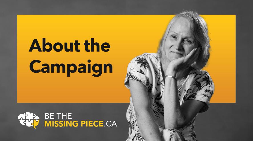 Photograph of woman for Be the Missing Piece campaign
