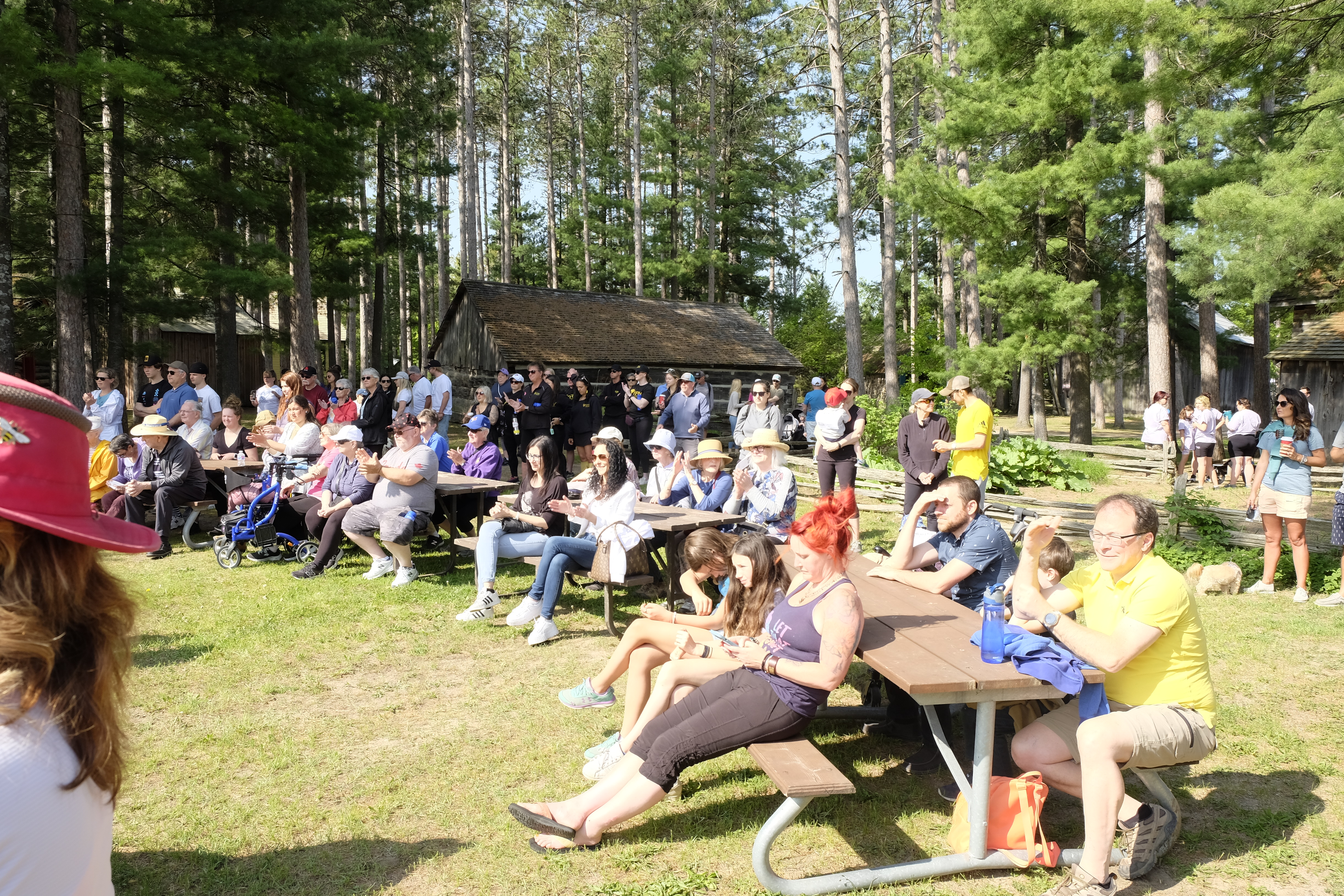 Group gathered to listen to music