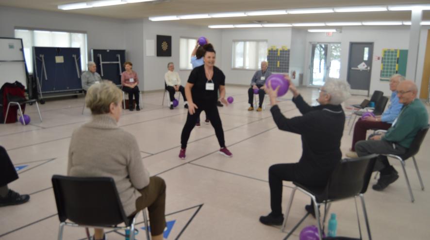 People participating in exercise class