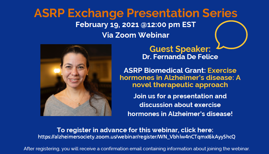 ASRP Exchange Presentation Series: Dr. Fernanda de Felice | Alzheimer ...