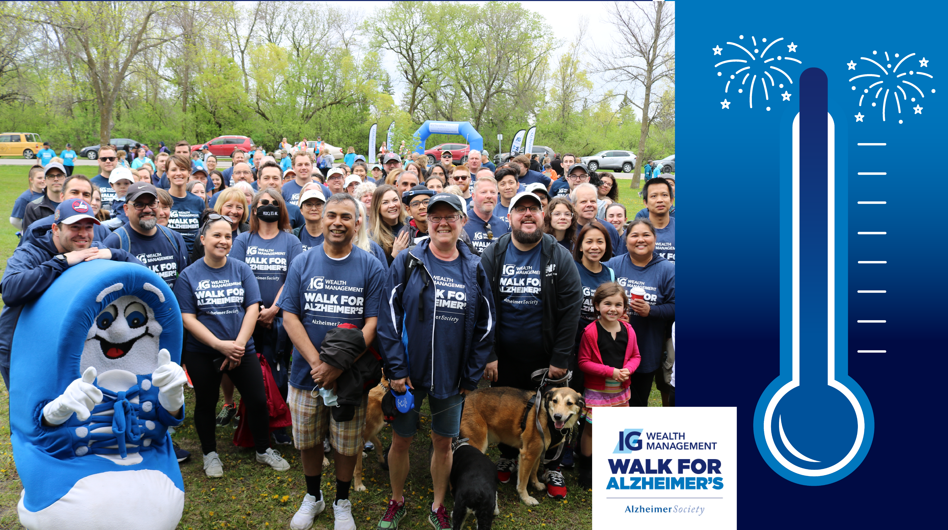 Group of participants celebrating a successful IG Wealth Management Walk for Alzheimer's!