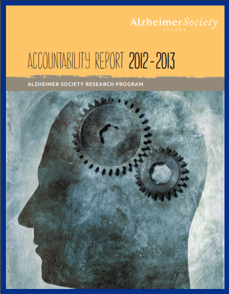 Alzheimer Society Research Program Accountability Report 2012-2013 - cover