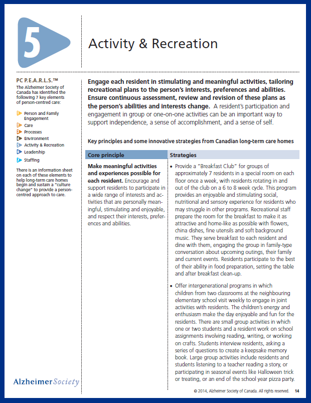 Meaningful Activity for Long-Term Care Residents with Dementia: A