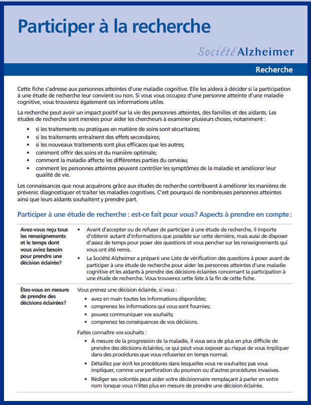 Participer à la recherche - couverture