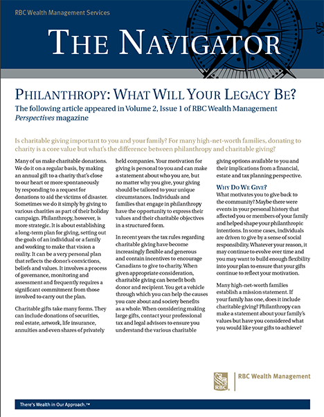 Philanthropy: What will your legacy be?