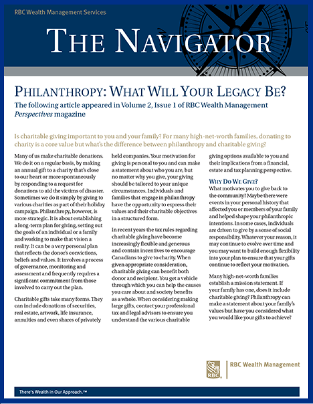 Philanthropy: What will your legacy be? - cover