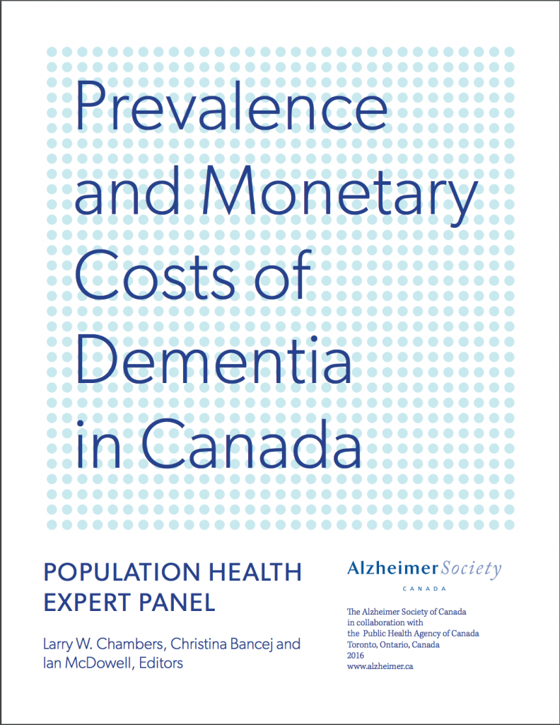 Prevalence and Monetary Costs of Dementia in Canada - cover image