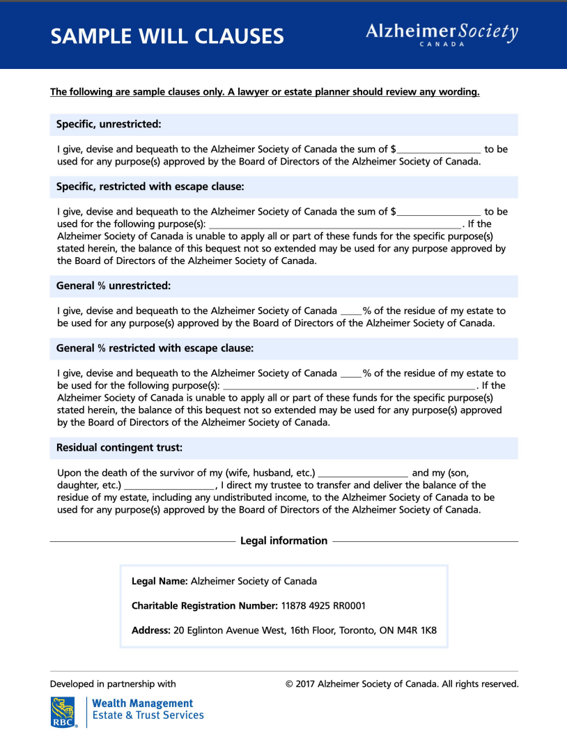 Sample Will clauses.