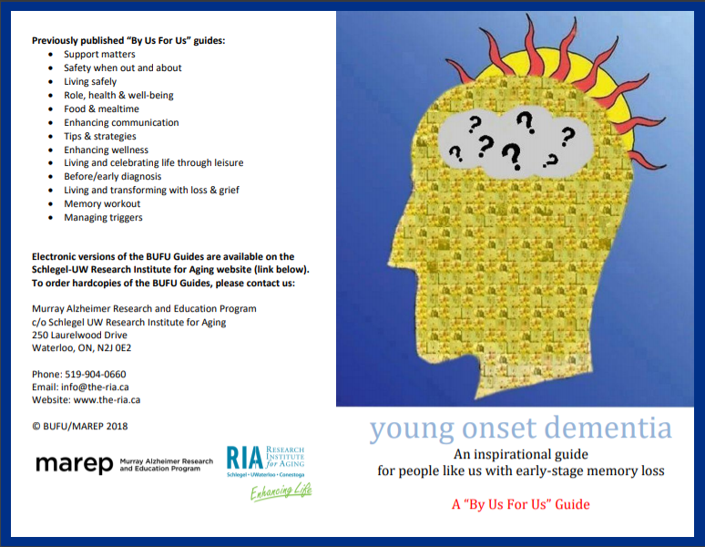 Young onset dementia: An inspirational guide for people like us with early-stage memory loss (BUFU/MAREP) - cover