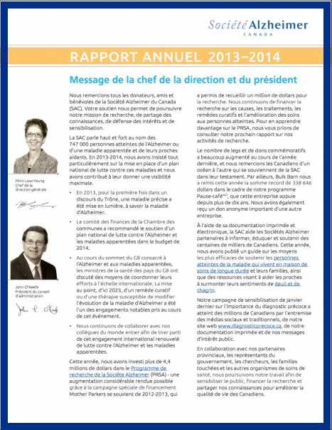 Le rapport annuel 2013-2014 - couverture