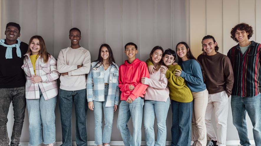 A group of youth standing in a row together