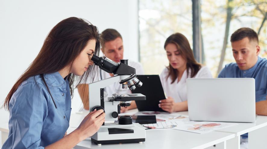 Group of young researchers