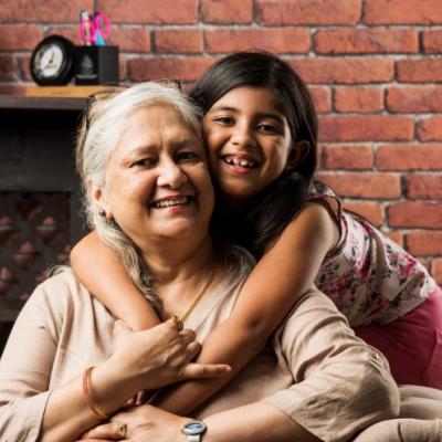 Senior woman and her granddaughter.