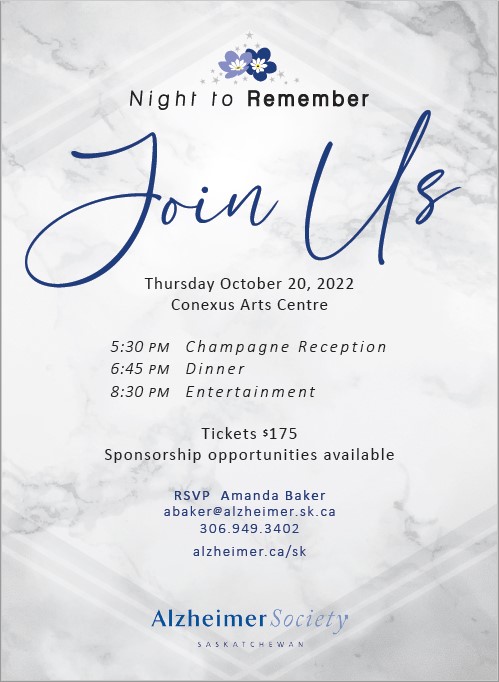 The invitation to our 2022 Gala on October 20th at Conexus Arts Centre