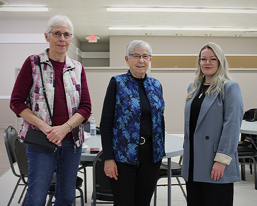 Our Public Awareness Coordinator with members from Heritage Baptist Church's 55+ Group.