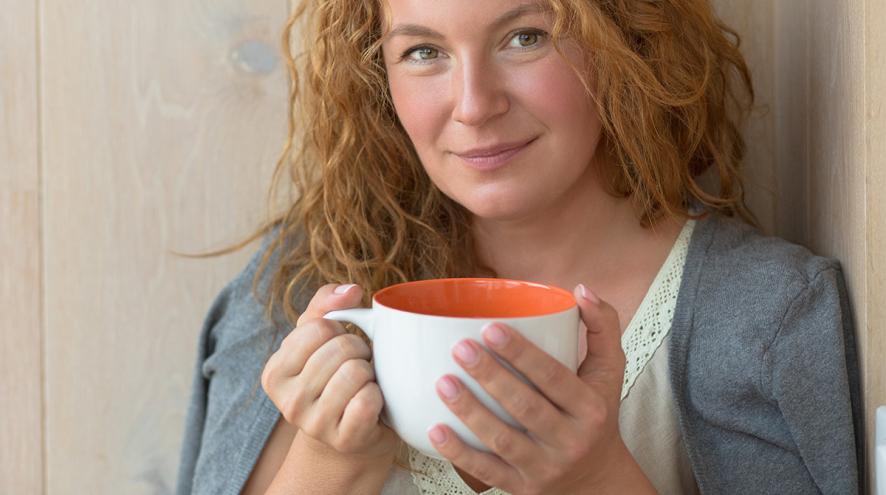 Learning series woman with coffee