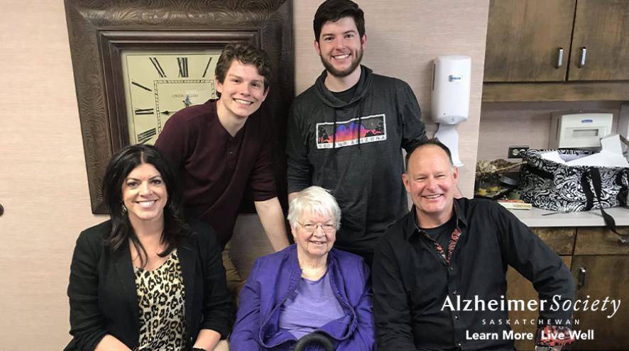 Charlene Callander, the President of our Board, with her mom, husband, and children.