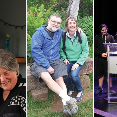 A photo collage of three Saskatchewan families who have been impacted by dementia.