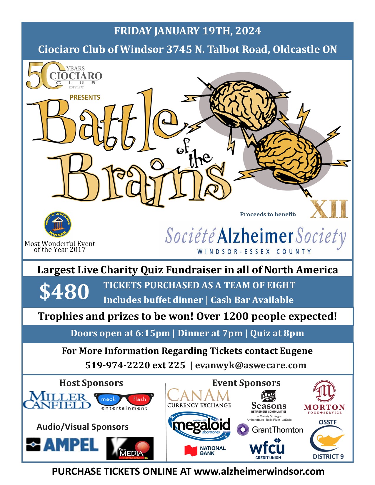 Battle of the Brains 2024 Poster with Sponsors