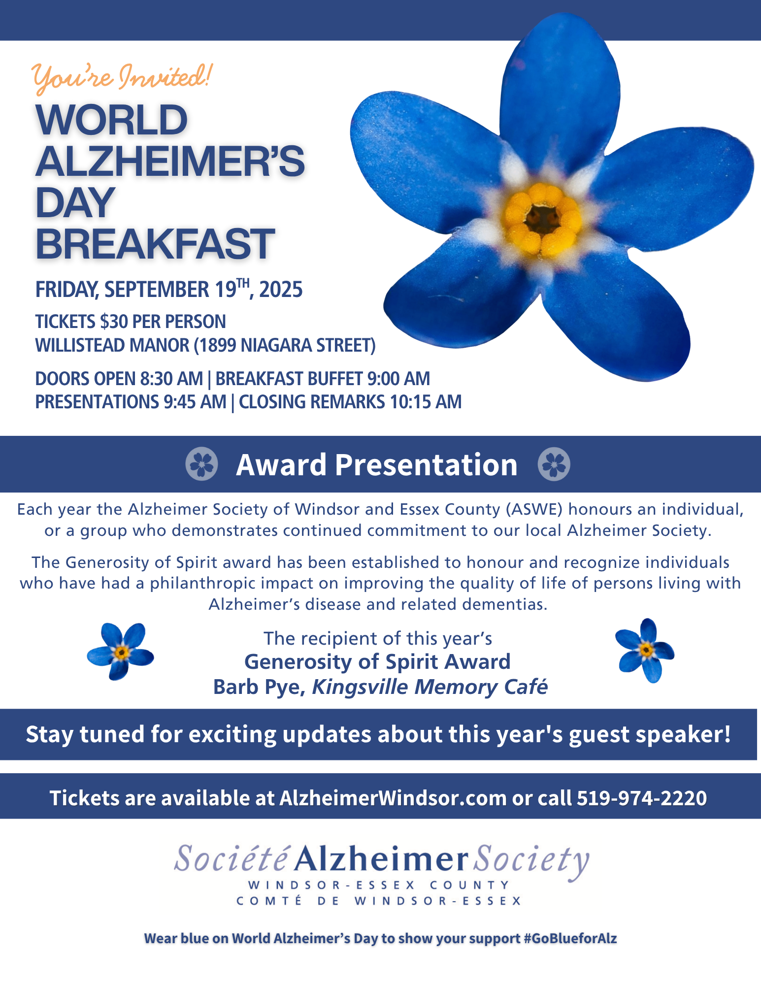 WORLD ALZHEIMER DAY BREAKFAST 2025 WINDSOR