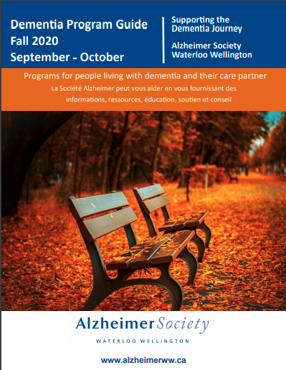 Dementia Program Guide Fall 2020 - Alzheimer Society Waterloo Wellington
