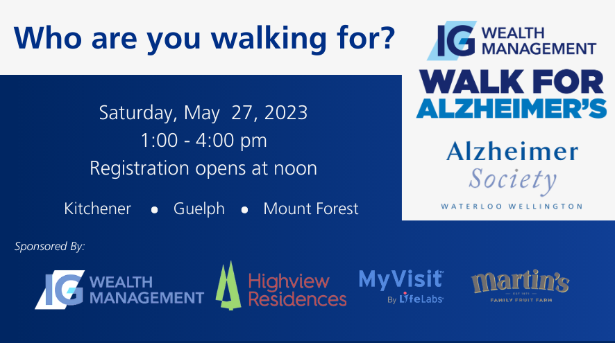 IG Wealth Management Walk for Alzheimer's Banner