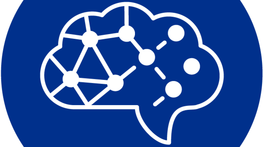 Icon of a brain - some connections in the brain are missing or damaged