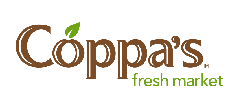 Logo for Coppa's Fresh Market in green and brown.
