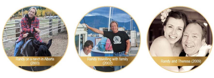 Various photos of Randy Cliff with his family over the years