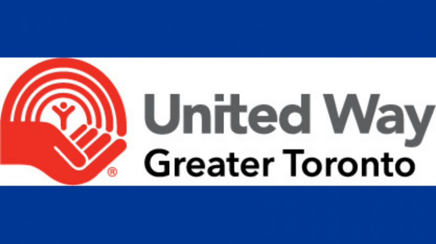 Logo for United Way Greater Toronto on a blue background