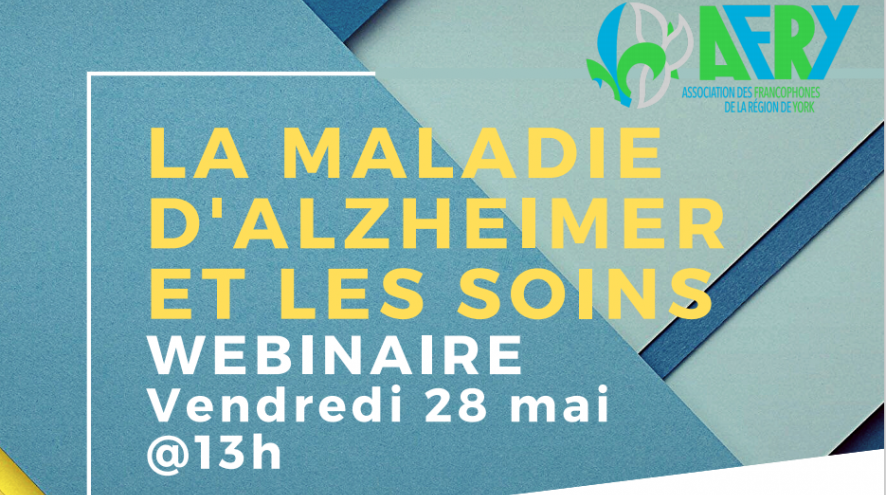 Information about upcoming webinar about dementia in French.