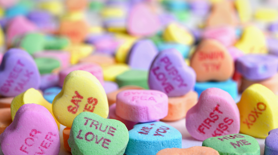 image of candy hearts