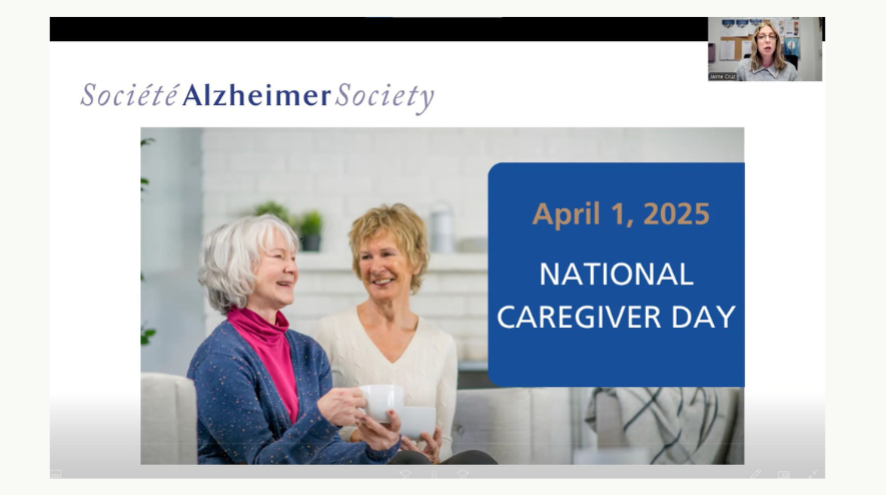 screenshot of Caring for the Caregiver webinar