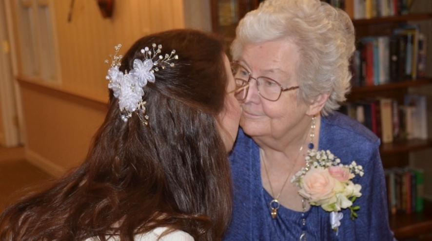 Elizabeth and Frances at Elizabeth's wedding.