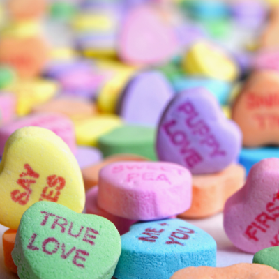 image of candy hearts