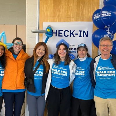 Jillian Wolfe and fellow walkers at the 2025 IG Wealth Management Walk for Alzheimer's